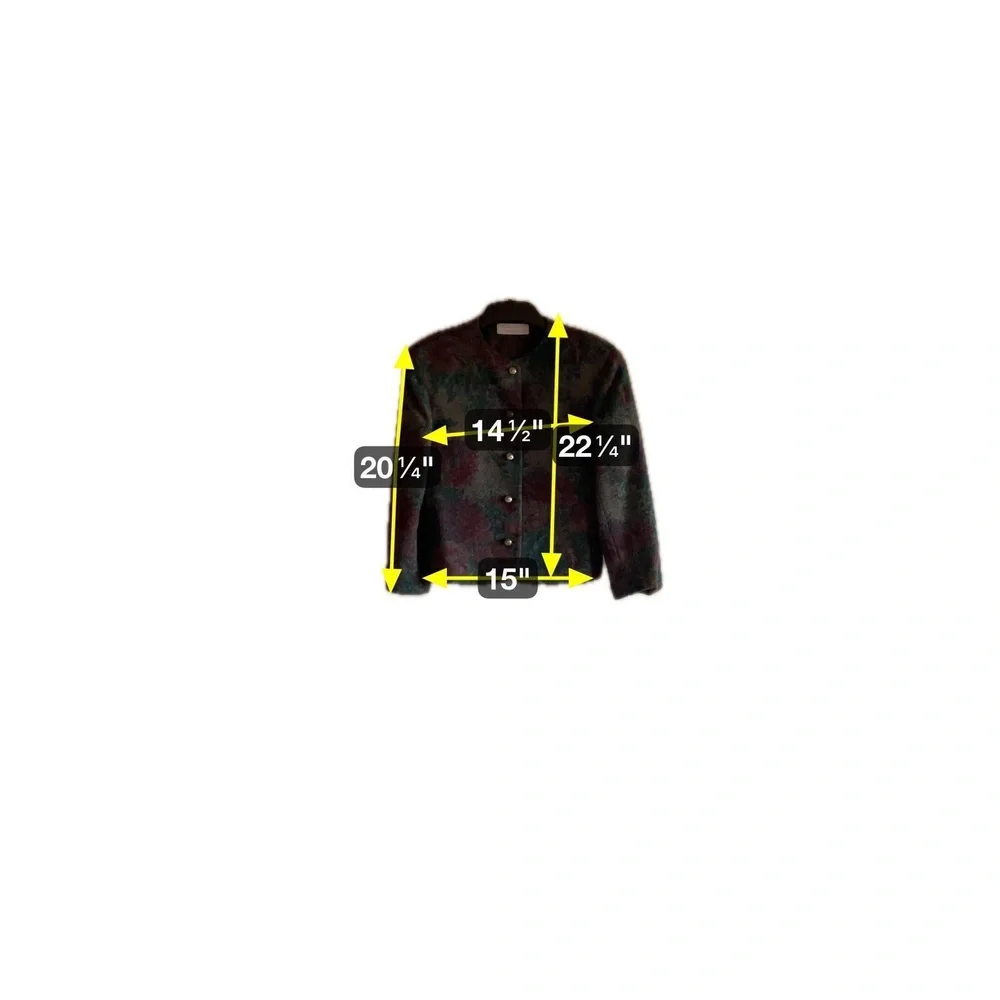 EvanPicone Vintage Floral 5Button Collarless Textured‎ Womens Jacket Size Large